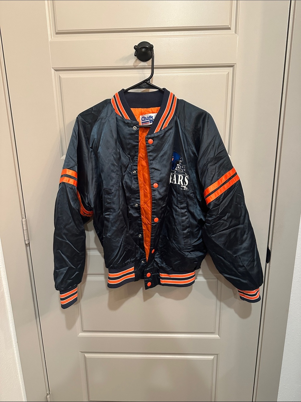 Unisex Black & Orange Puffer-Style Bomber Jacket with Team Logo
